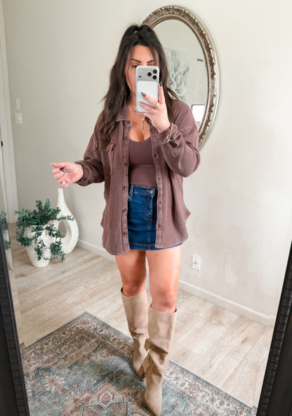 Lorelai Waffle Knit in Brown