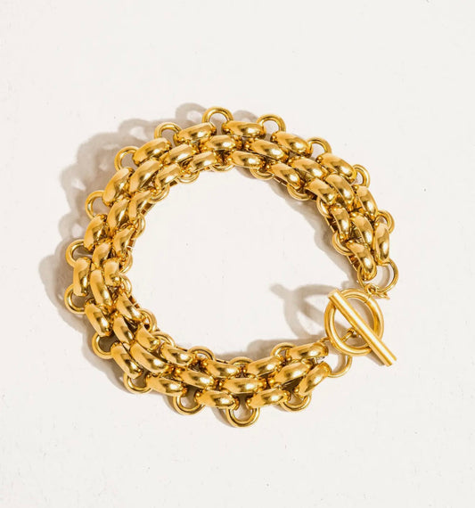 Golden Woven Toggle Bracelet