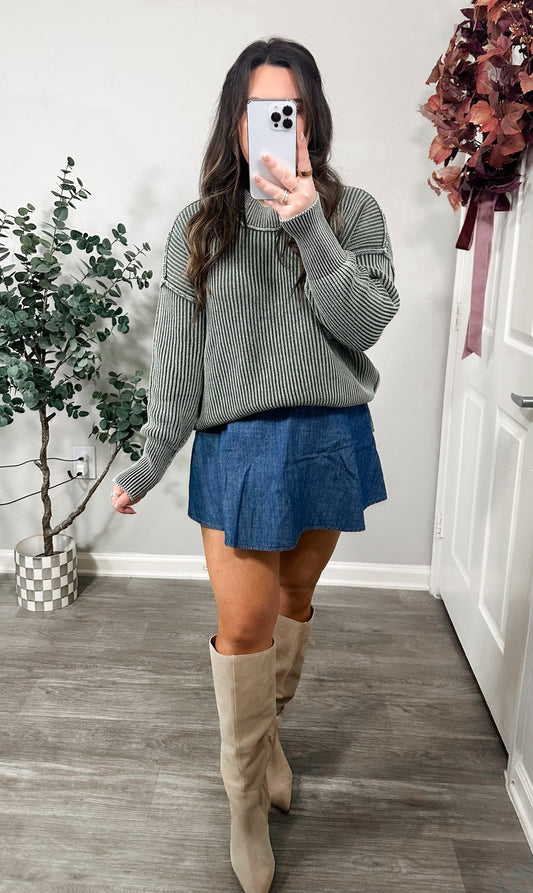 Hayden Ribbed Sweater 2.0 in Olive