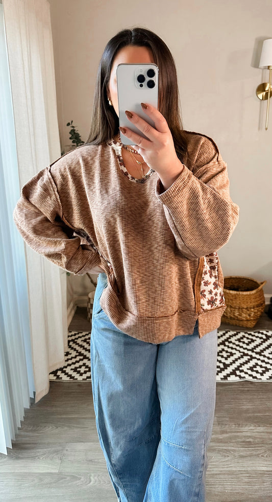 Mocha Bloom Top