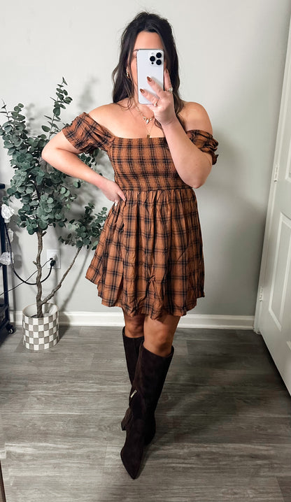 Pickin Pumpkins Plaid Dress