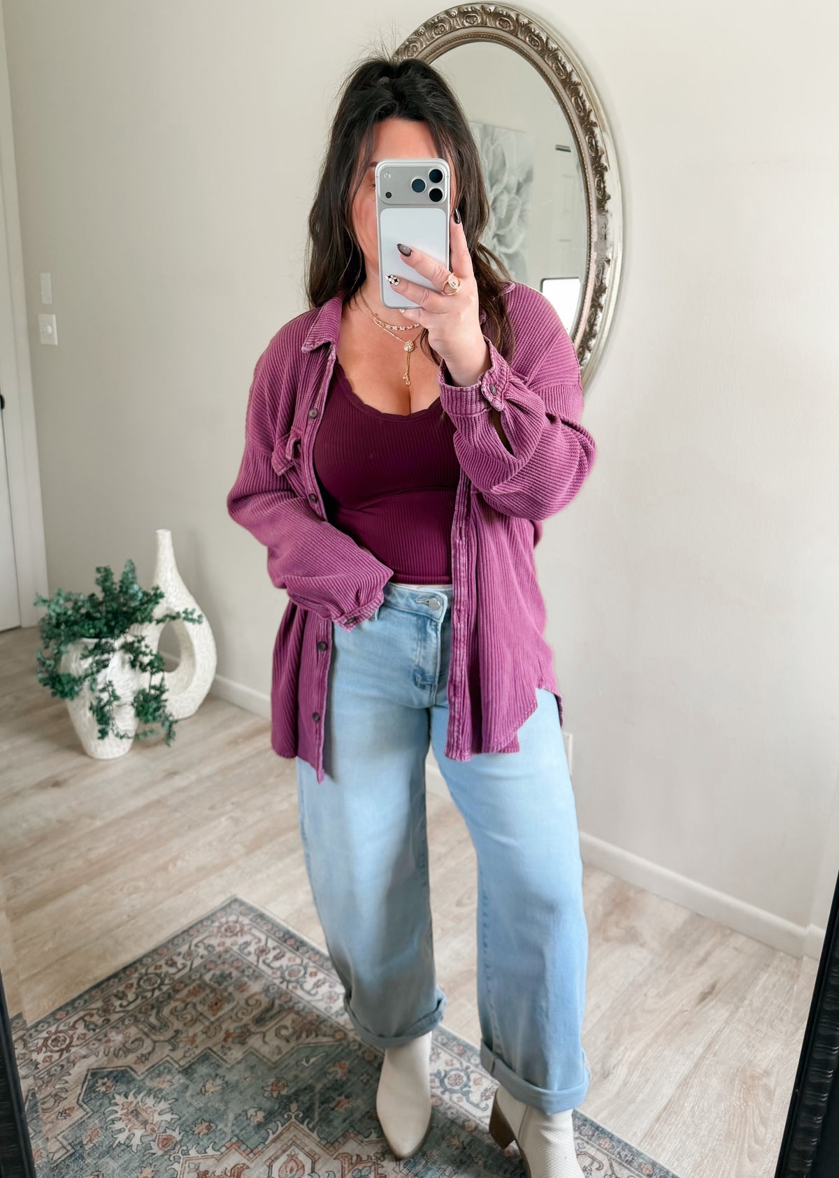 Lorelai Waffle Knit in Maroon