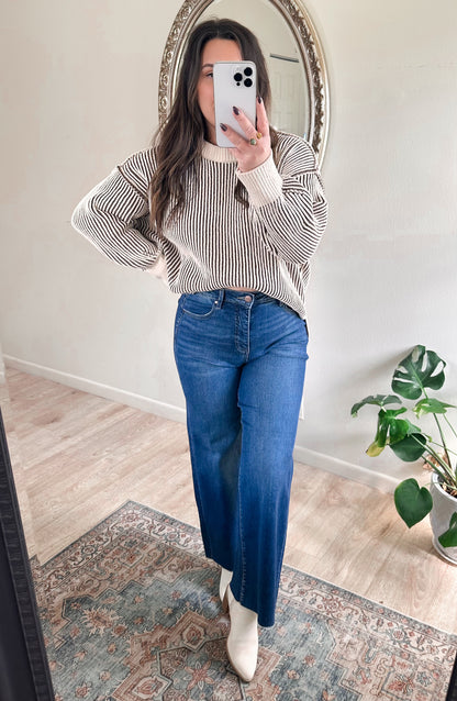 Cocoa & Marshmallow Stripe Sweater