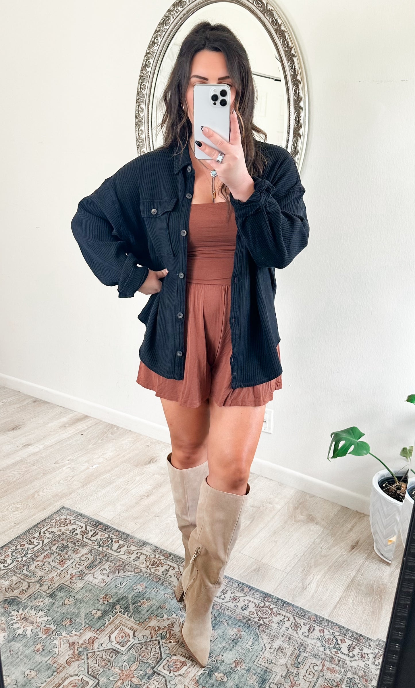 Lorelai Waffle Knit in Black