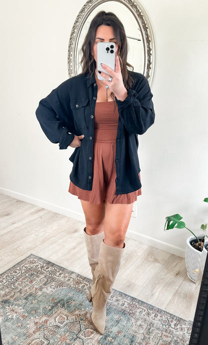 Lorelai Waffle Knit in Black