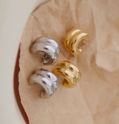 Emma Huggie Hoops in Silver