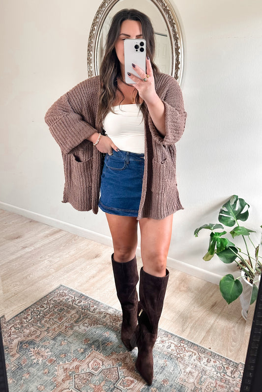 Cozy Nights Cardigan in Mocha