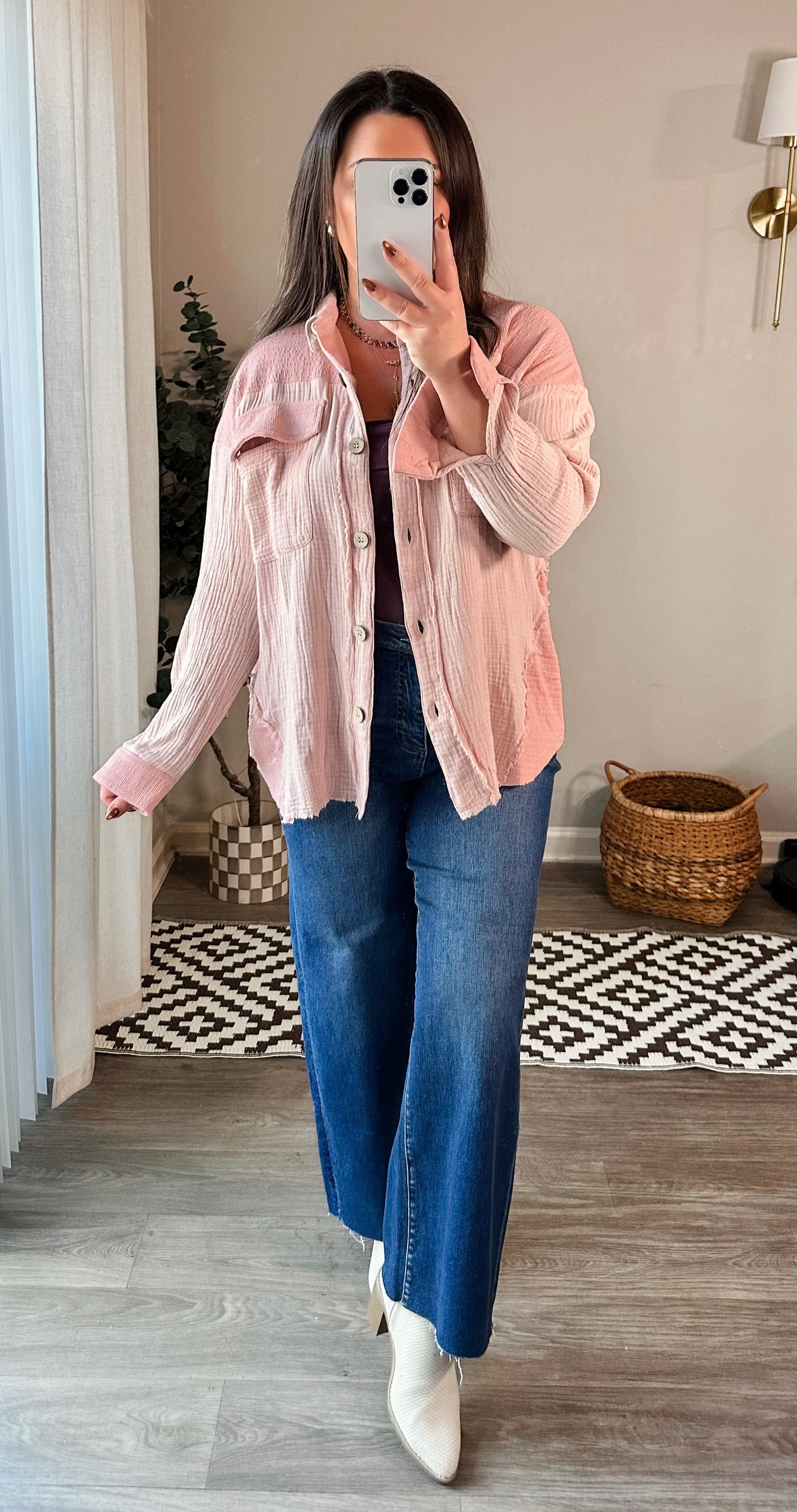 Sunday Blush Button Down