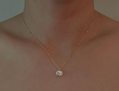 Oval Cut Pendant Necklace