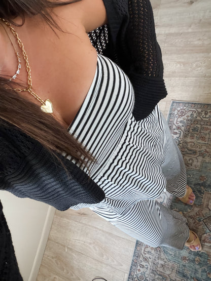 Sunday Brunch Set in Black Stripes
