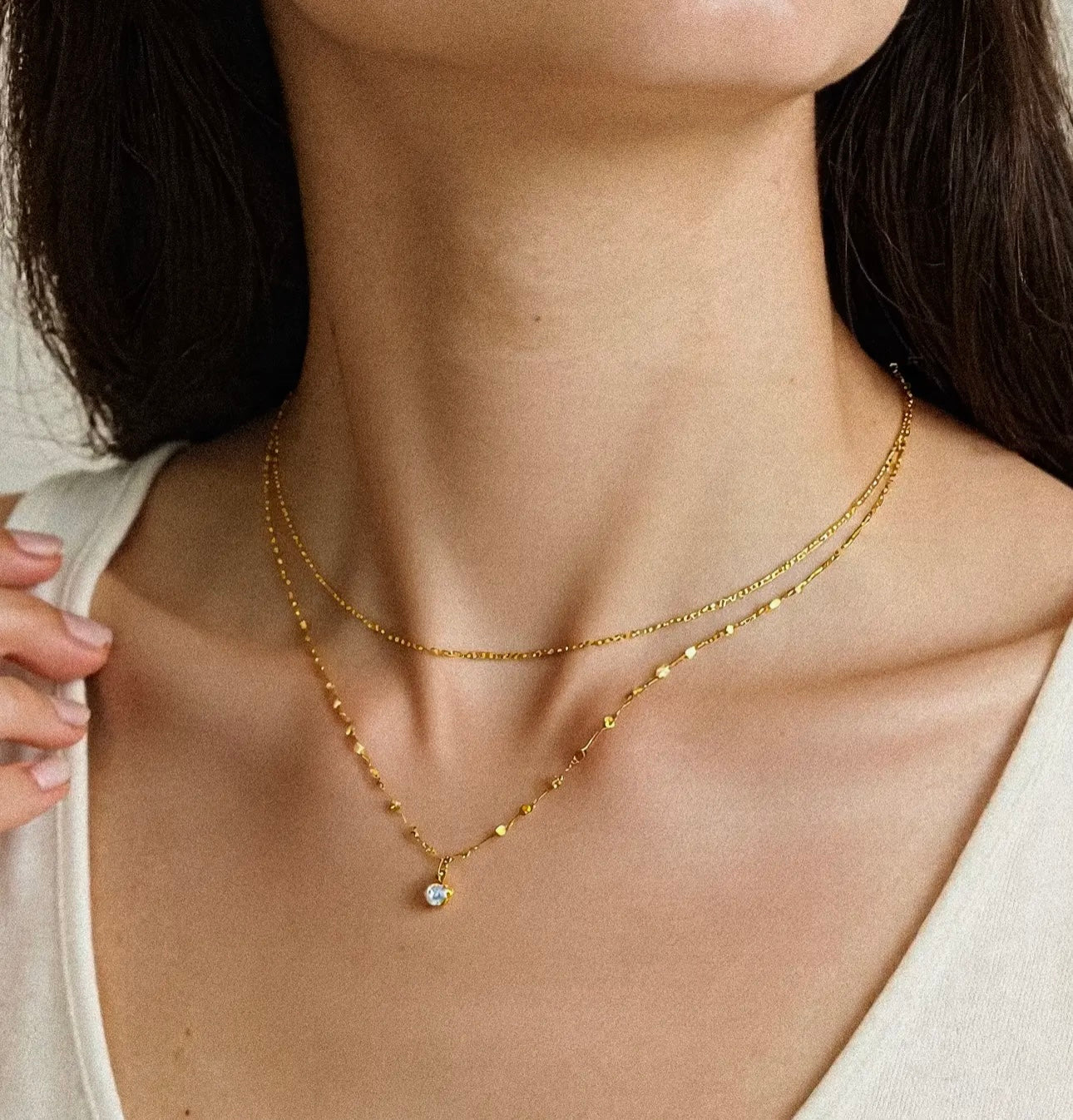 Cerise Double Chain Necklace