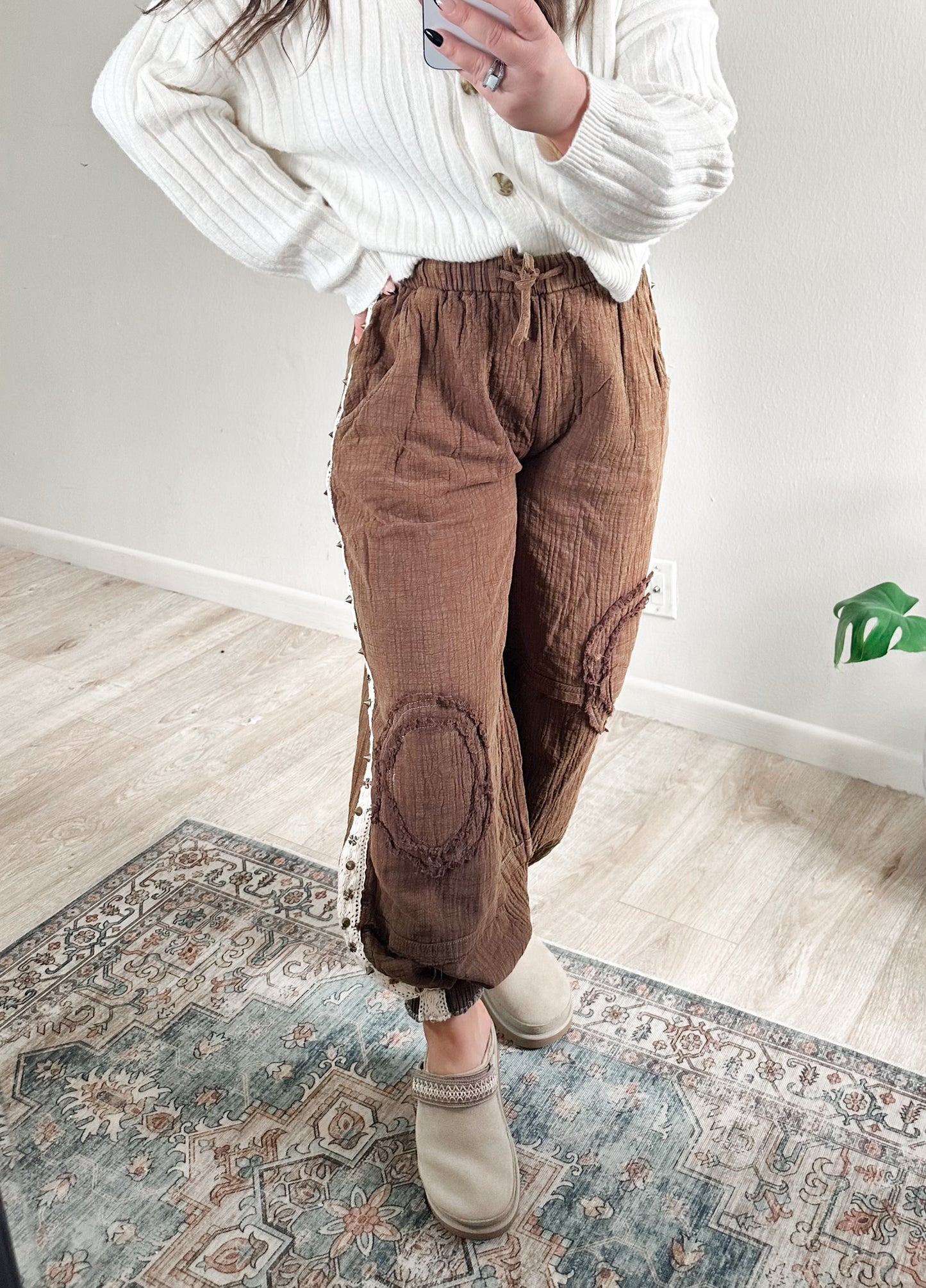 Espresso Studded Joggers