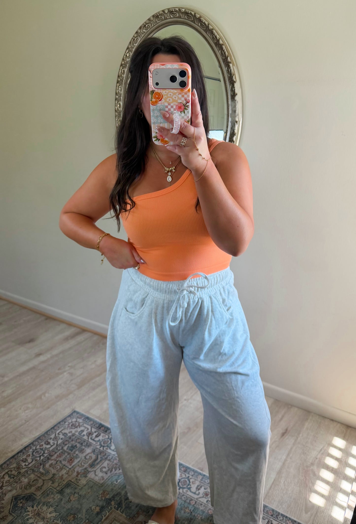 Solo Strap Tank in Orange