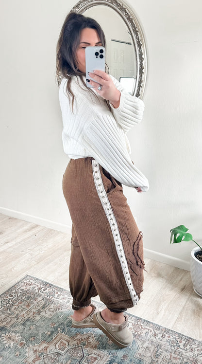 Espresso Studded Joggers