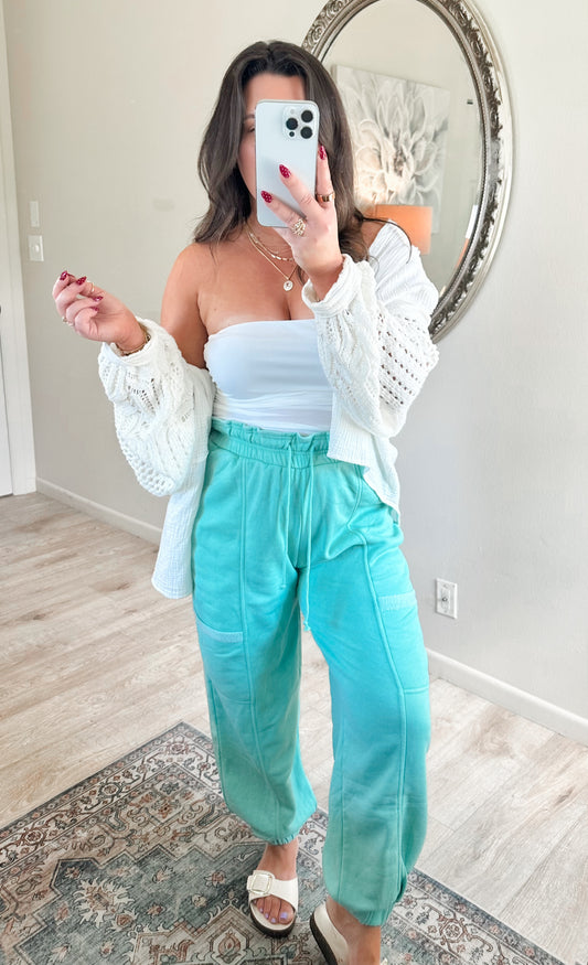 Cozy Stride Joggers in Teal
