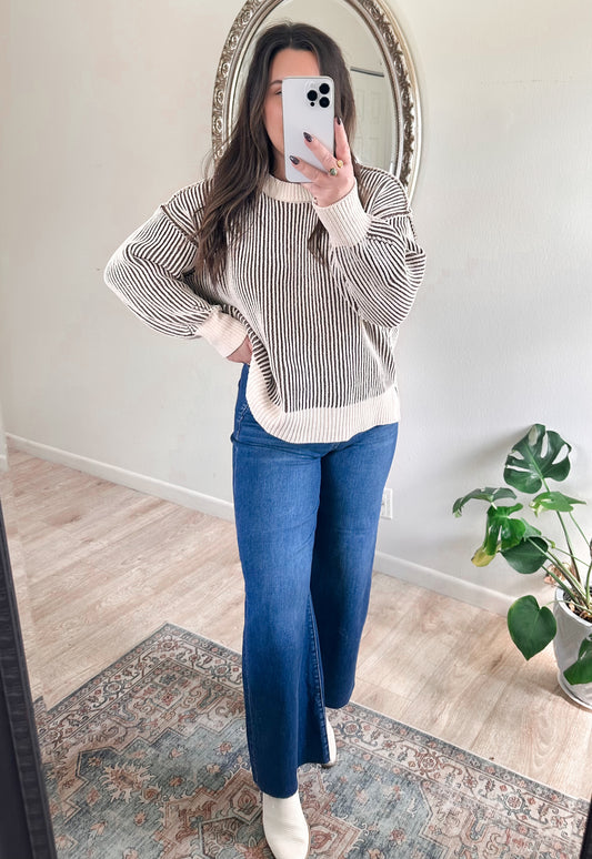 Cocoa & Marshmallow Stripe Sweater