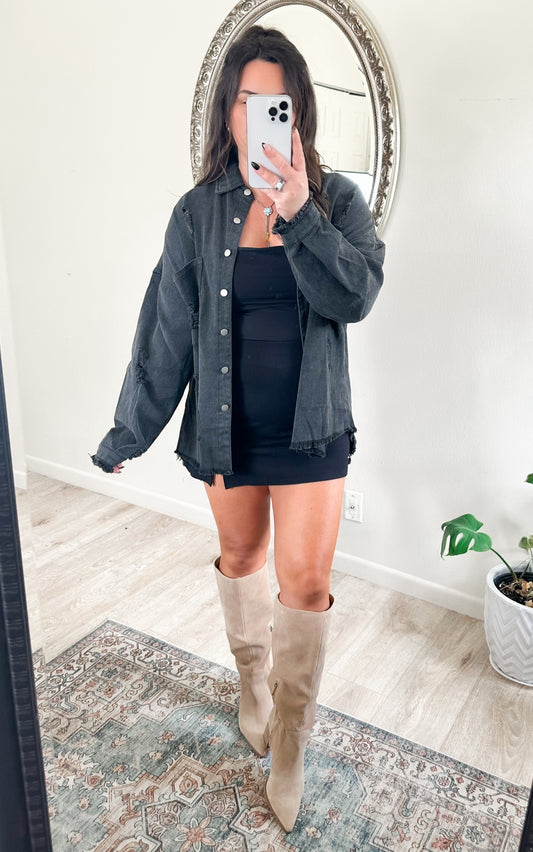 Everyday Denim Jacket in Black Wash