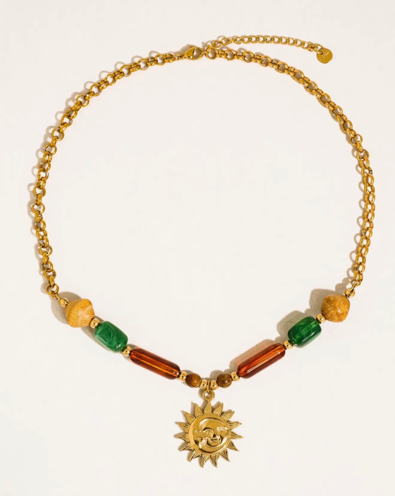 Sun & Moon Beaded Necklace