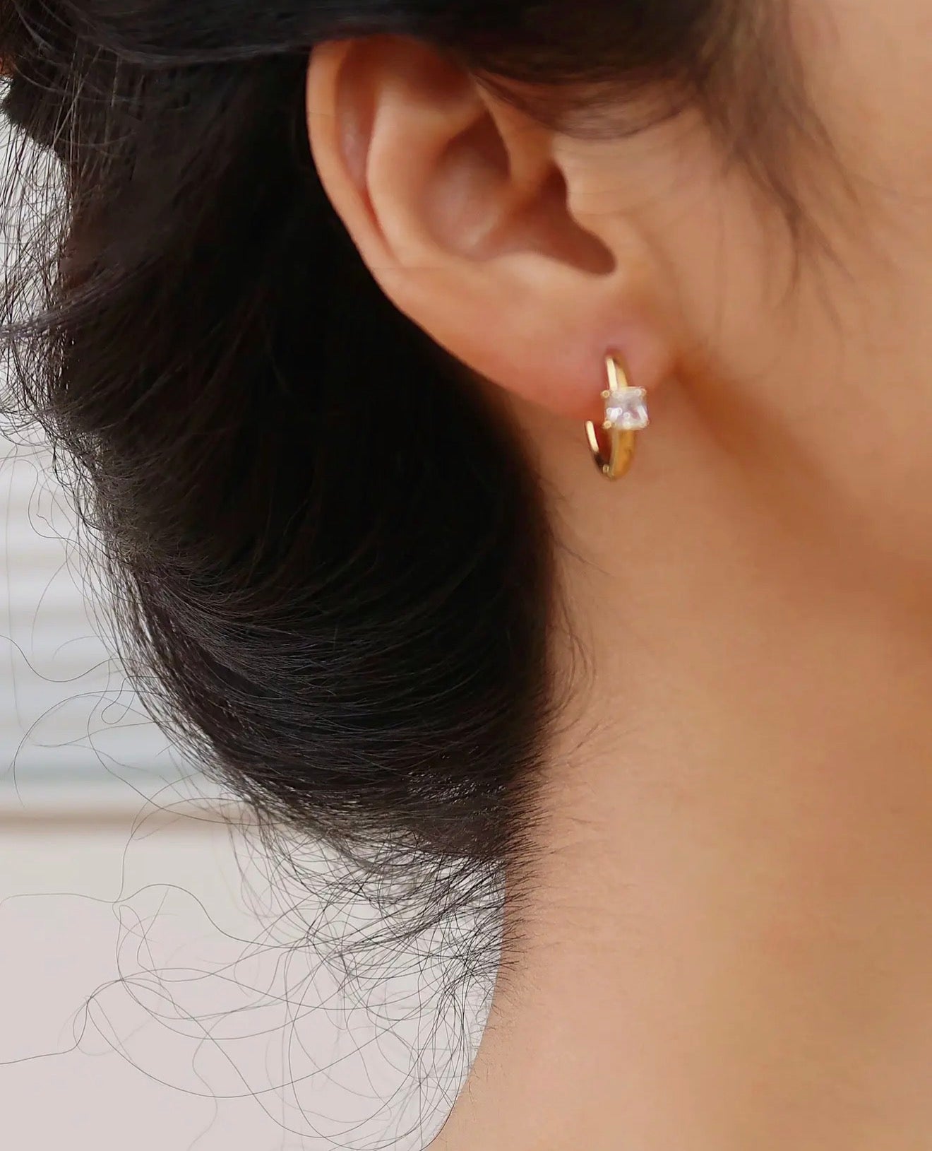 Stud Huggie Hoops