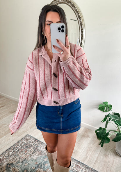 Raspberry Twist Cardigan