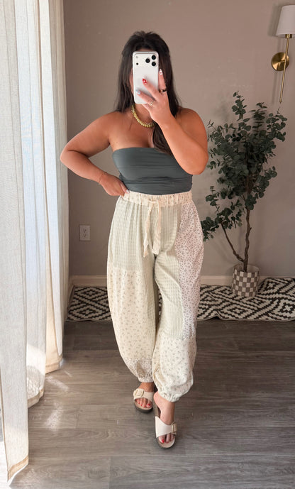 Petal Patch Pants in Sage