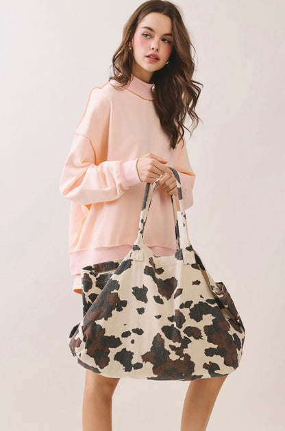 Cow Print Oversized Tote Bag