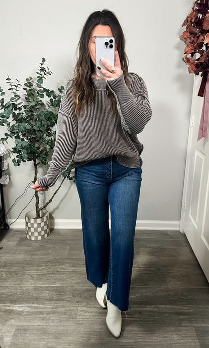 Hayden Ribbed Sweater 2.0 in Dark Mocha