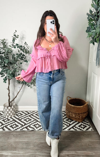 Ruffle Rose Blouse