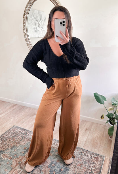 The Boyfriend Pants in Chestnut Brown