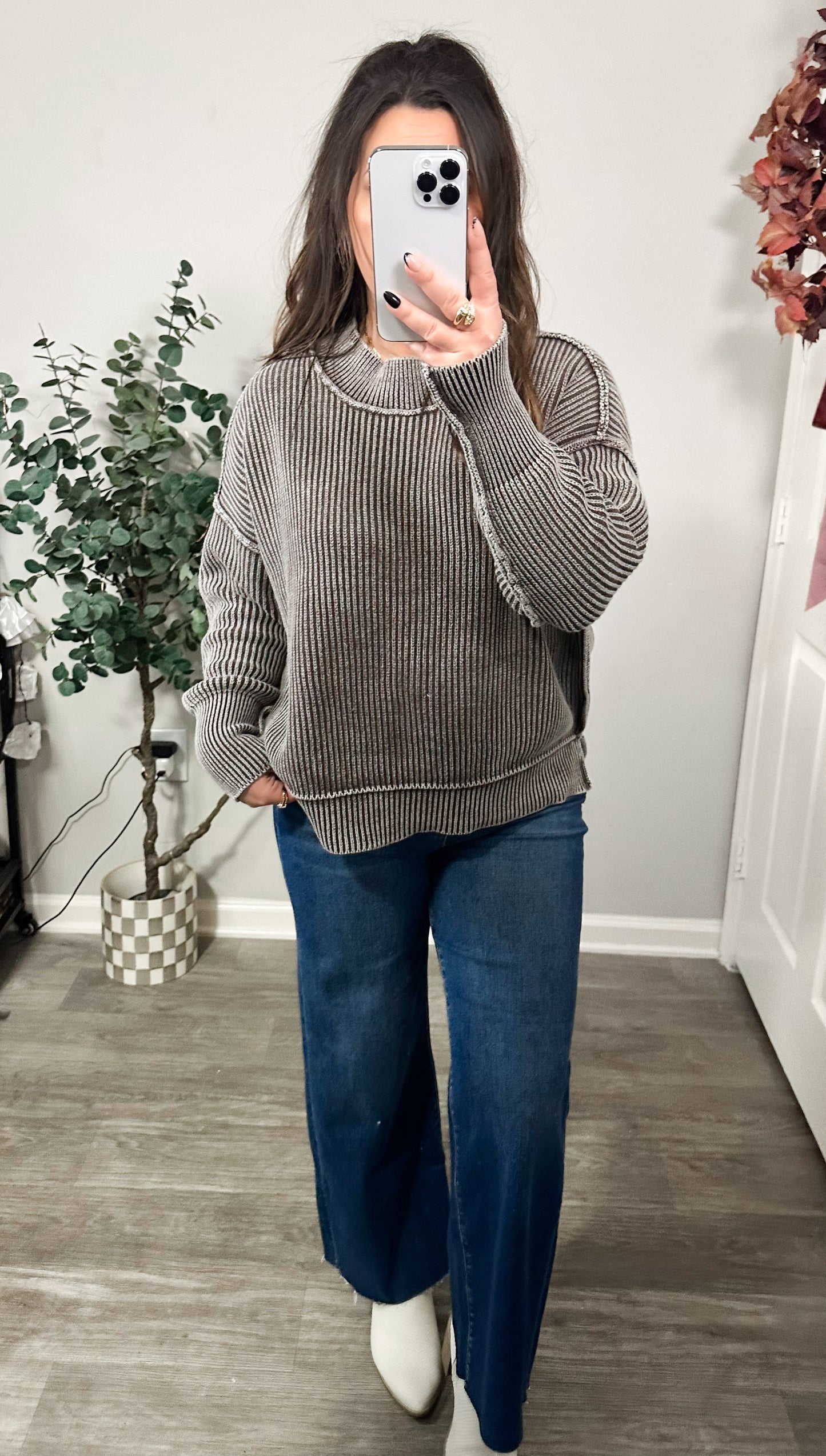 Hayden Ribbed Sweater 2.0 in Dark Mocha