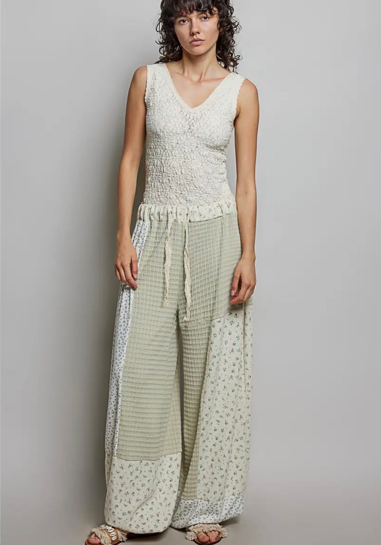 Petal Patch Pants in Sage