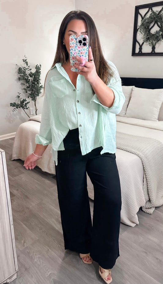 Pistachio Picnic Button Down