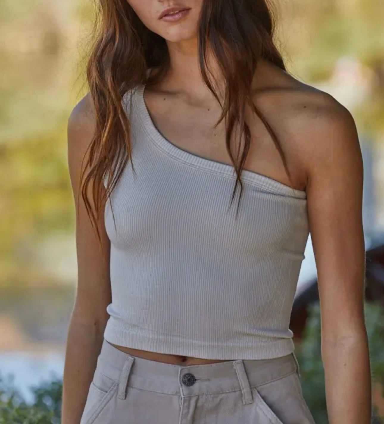 Solo Strap Tank in Stone Taupe