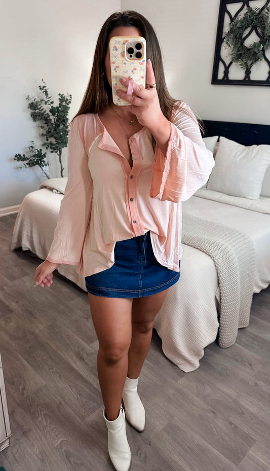 Rose Hip Button Up Blouse