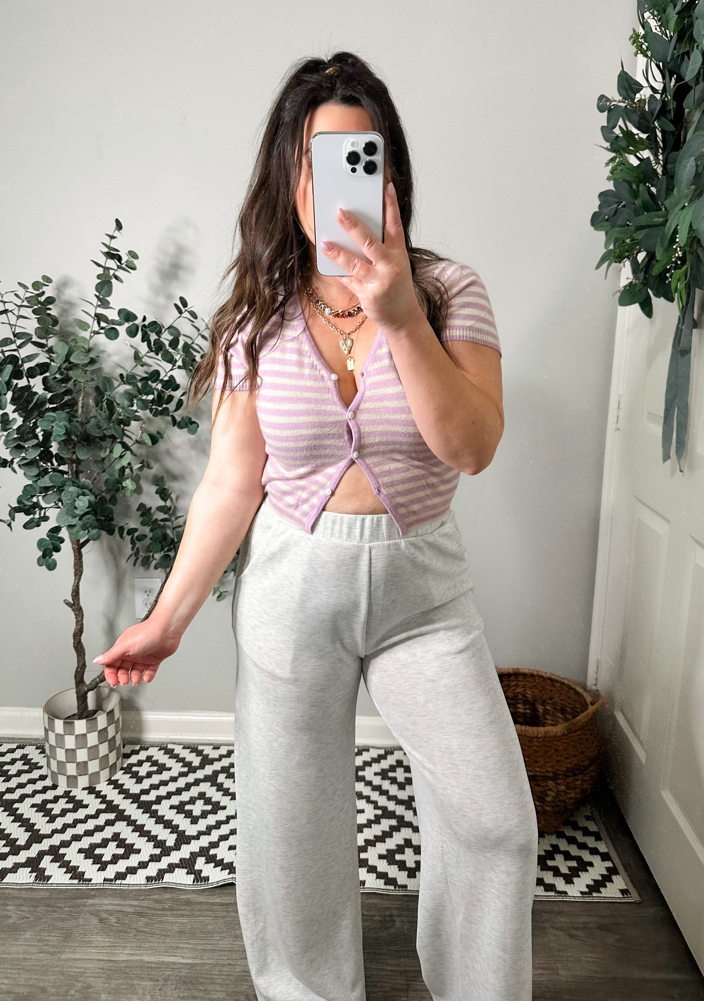 Lavender Lover Striped Tee