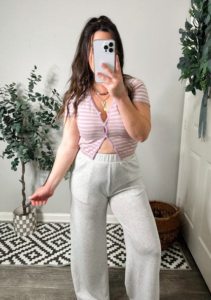 Lavender Lover Striped Tee