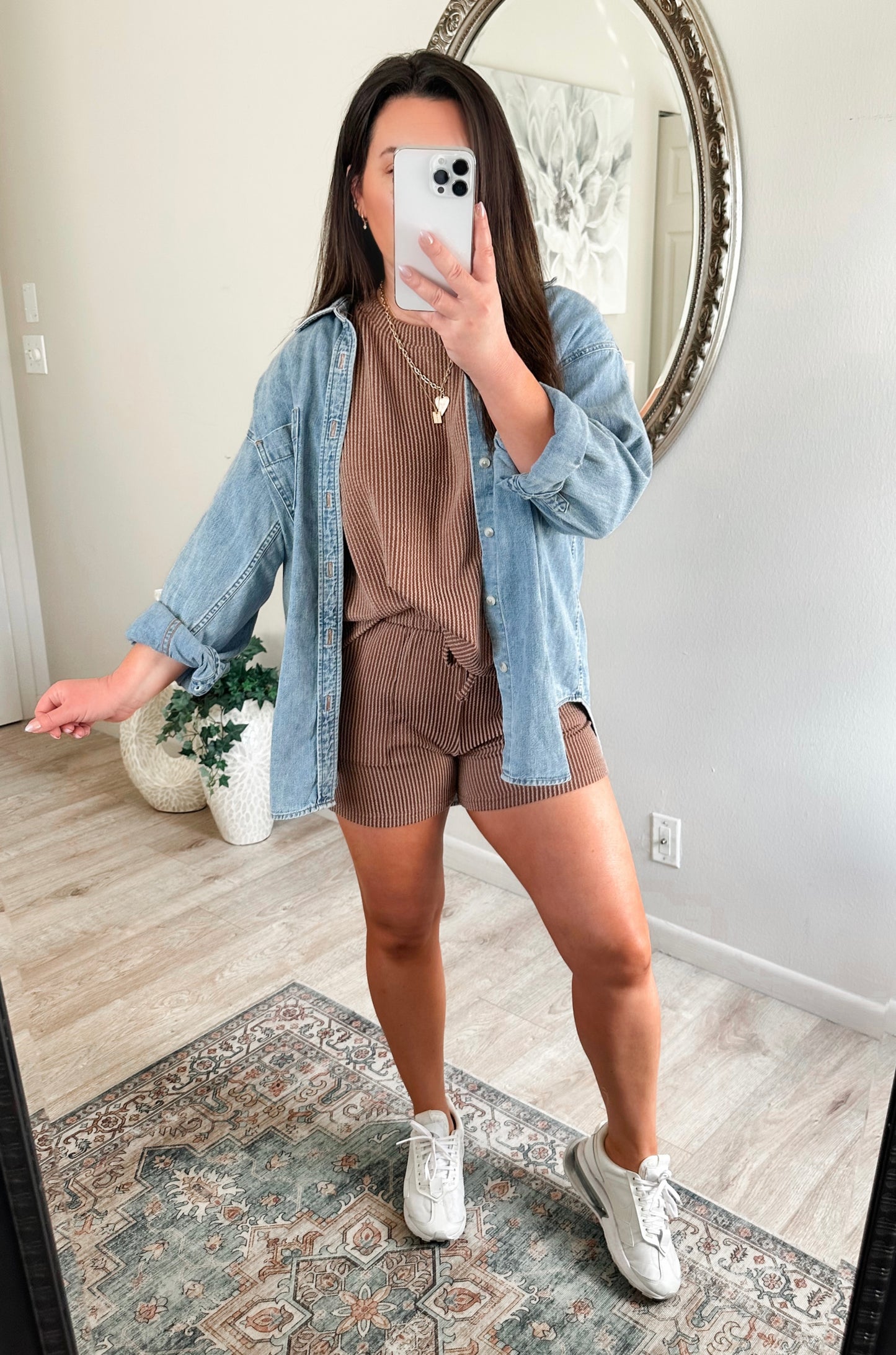 Ribbed Essential Set in Brown