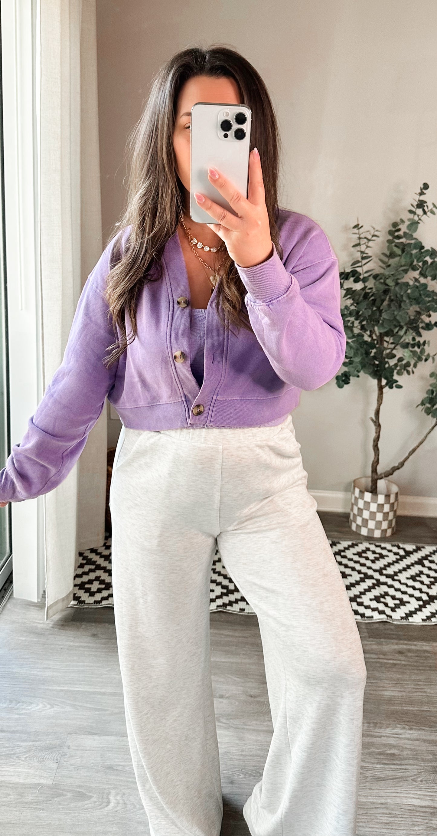Lavender Latte Layer Cropped Cardigan
