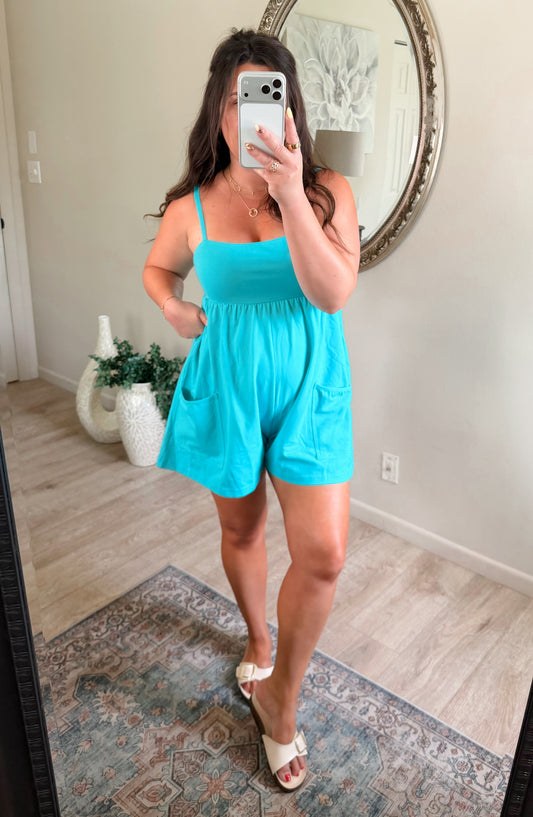 Teal Dreams Romper