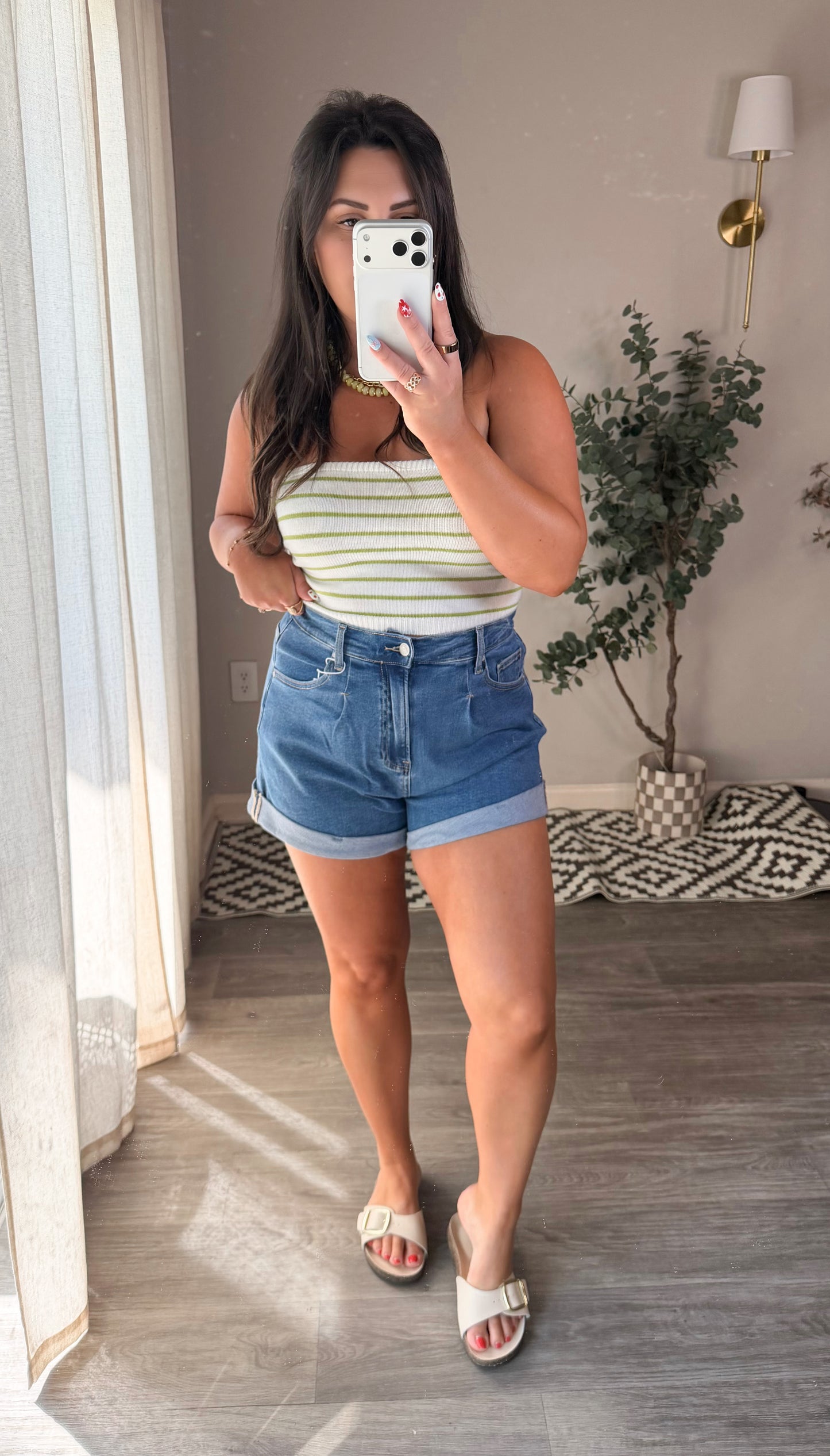 Summer Spritz Tube Top in Lime