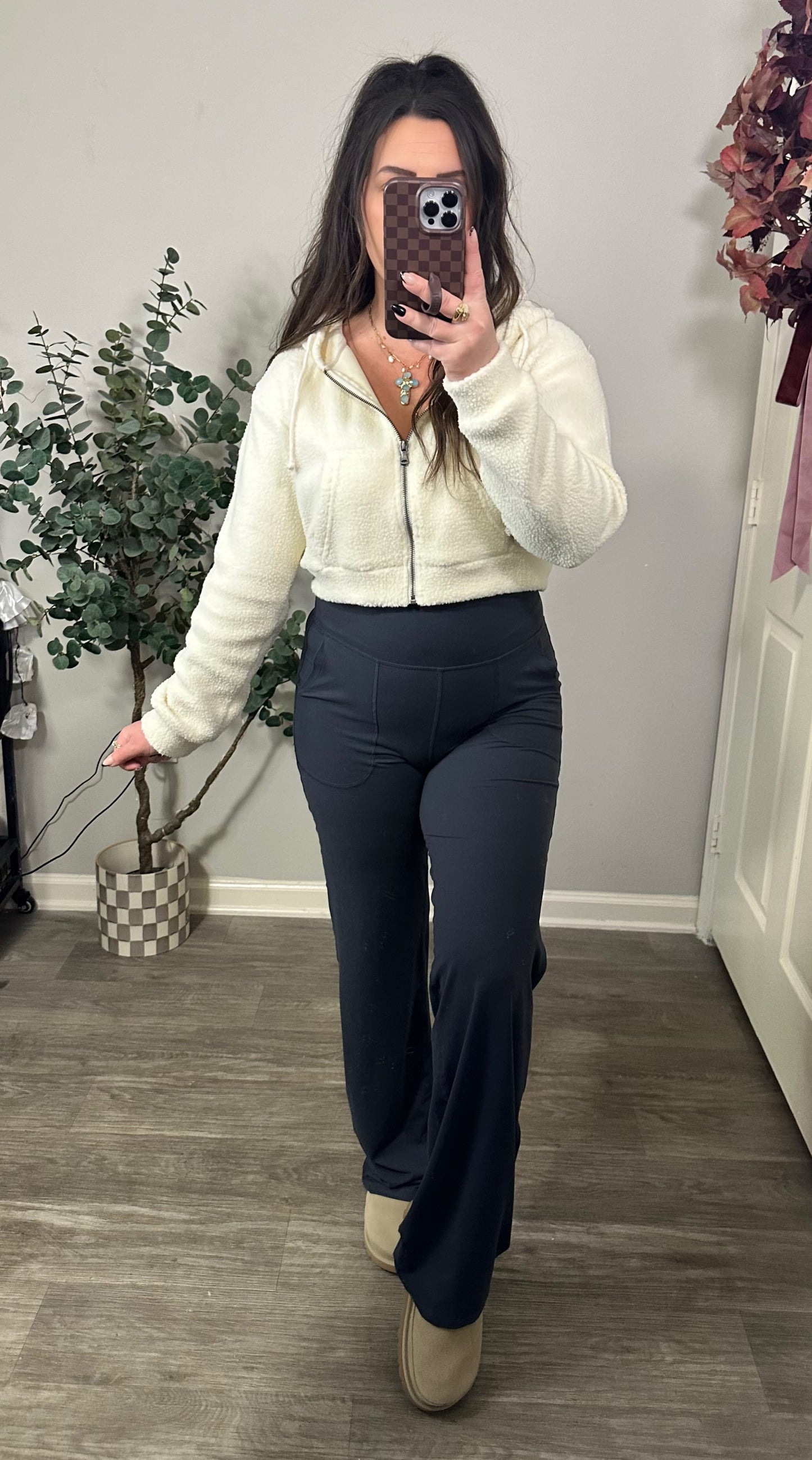 Powder Puff Zip Up in Cream