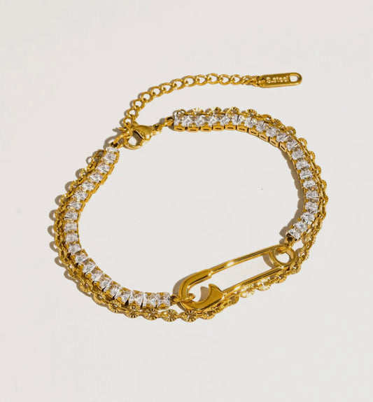 Double Safety Pin Bracelet