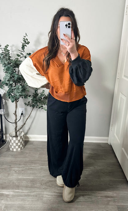 Stacy Sweater in Autumn Colorblock