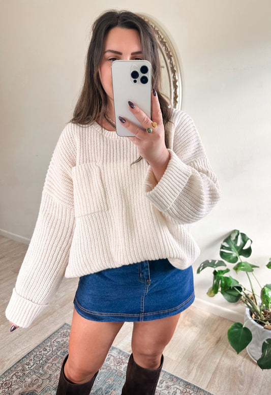 Cream Puff Sweater