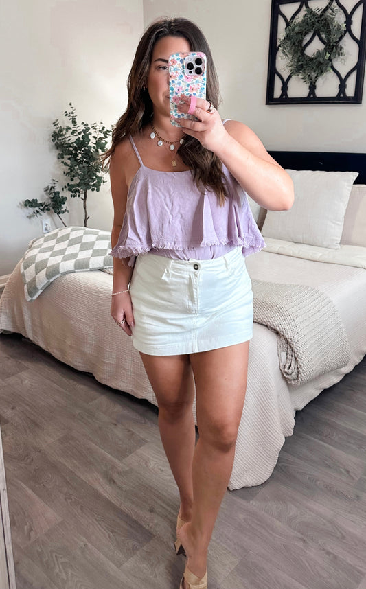 Violet Fringe Bodysuit
