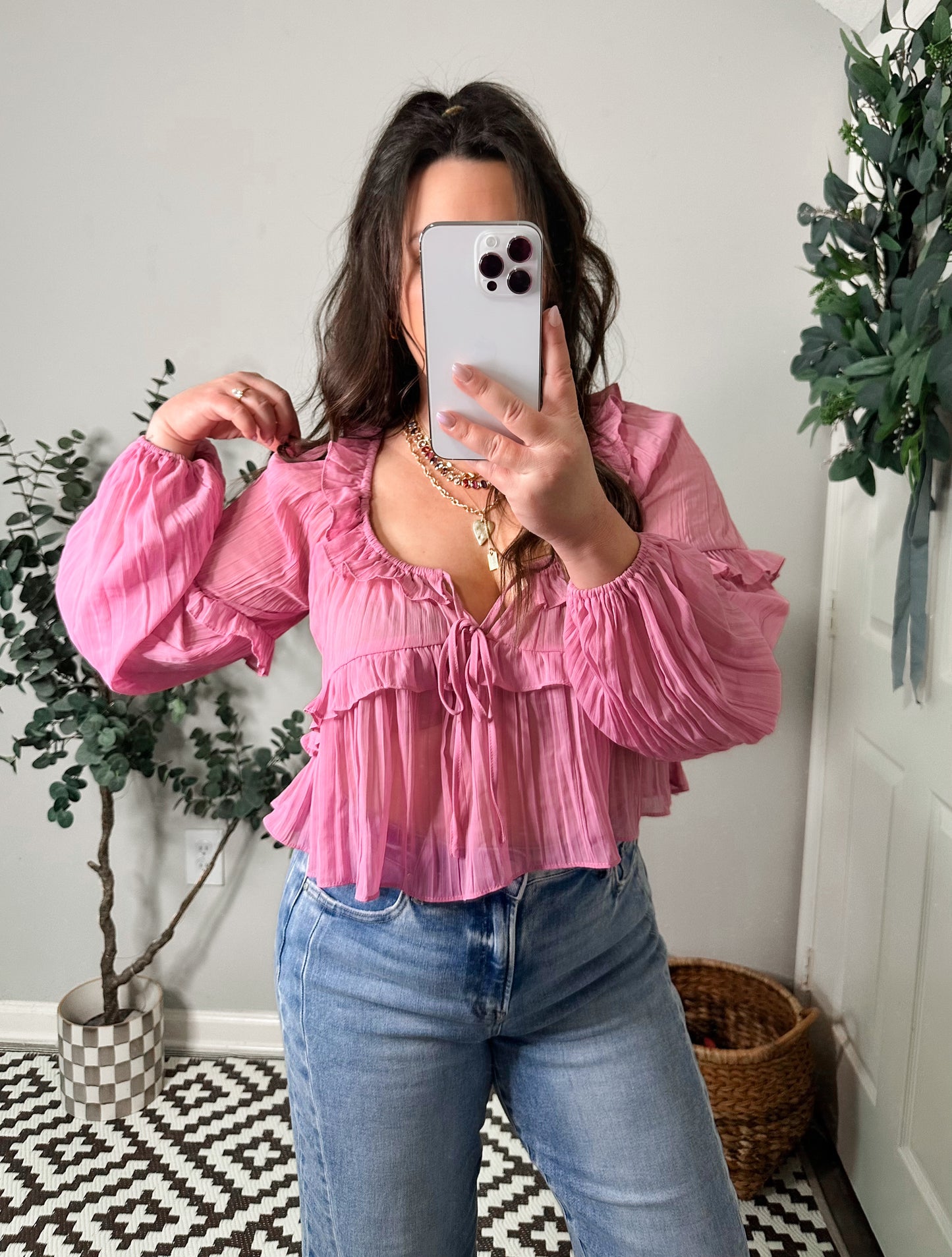 Ruffle Rose Blouse