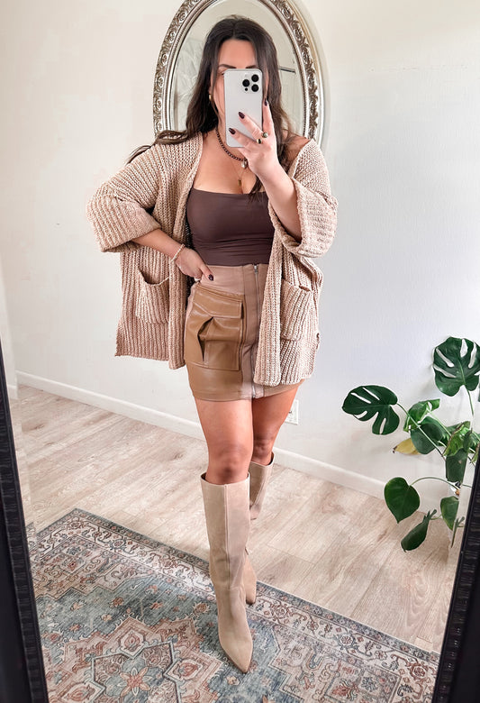 Cozy Nights Cardigan in Taupe