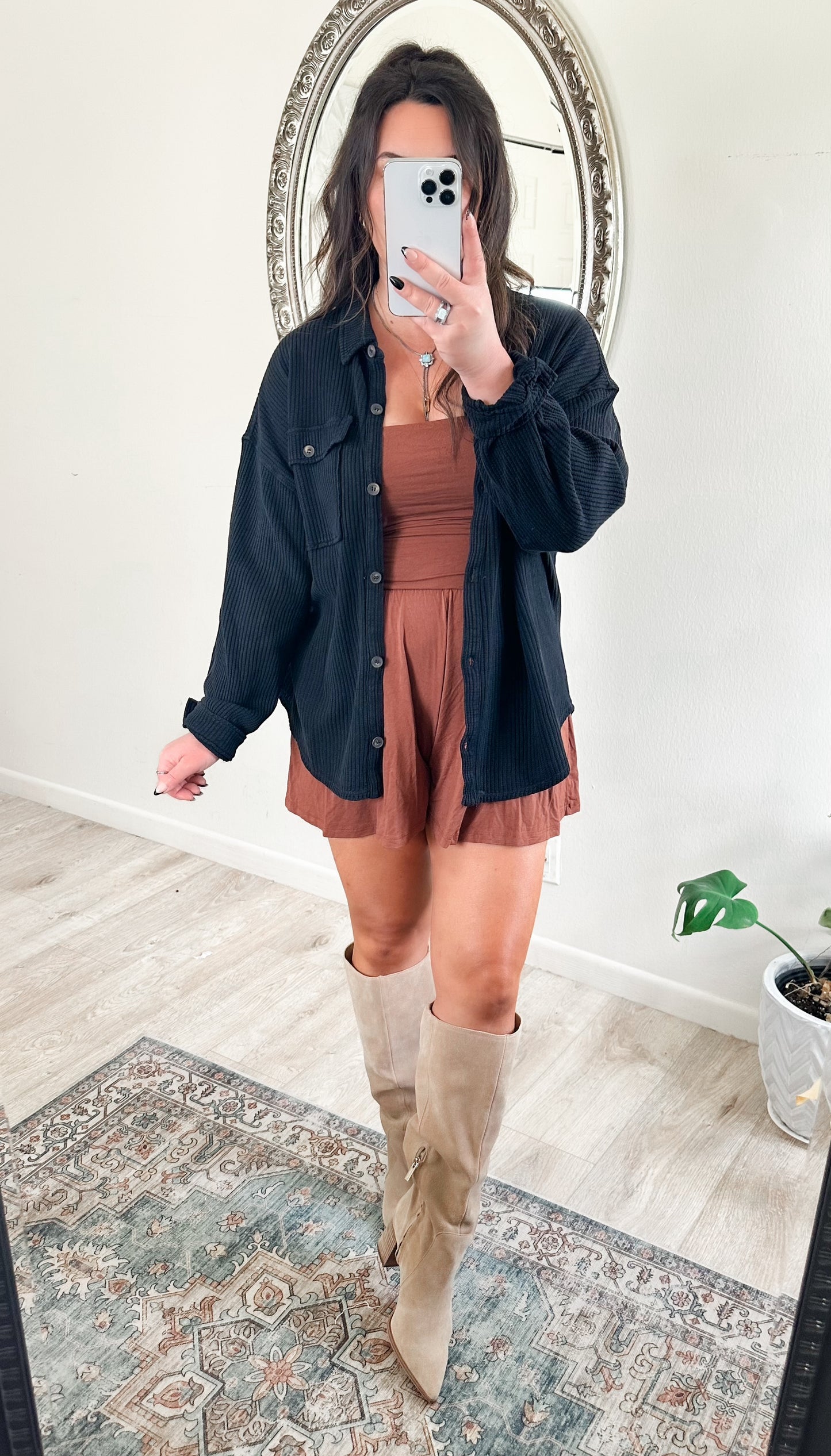 Lorelai Waffle Knit in Black