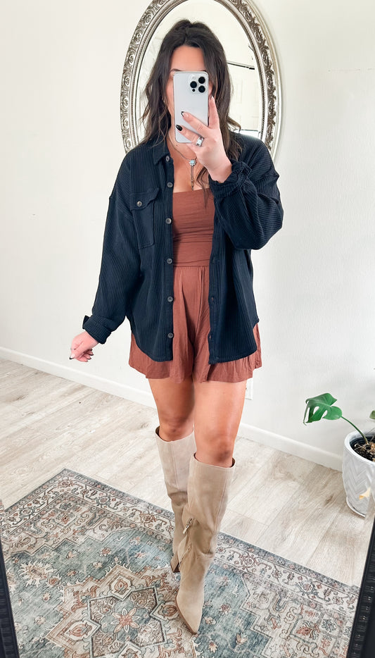 Lorelai Waffle Knit in Black