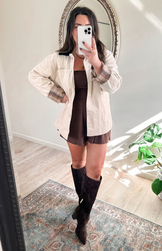 Rustic Charm Barn Coat in Ivory